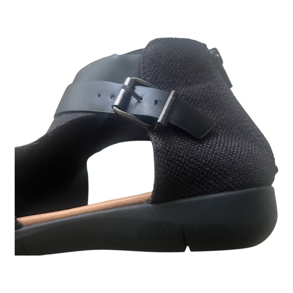 Comfortview summer sandals shoes 7.5 black canvas back zipper strap detail - Picture 3 of 16